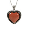 Glass, Goldstone, Heart Studded, One Pendant, 35x25mm