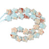 Impression Jasper, Blue, Dyed, Smooth, Stars, One 15mm Strand
