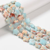 Impression Jasper, Blue, Dyed, Smooth, Stars, One 15mm Strand