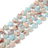 Impression Jasper, Blue, Dyed, Smooth, Stars, One 15mm Strand