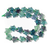 Fluorite, Mixed, Natural, Smooth, Stars, One 15mm Strand