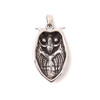 Owl Pendant, Red Eyes, Stainless Steel, 29x48mm