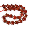 Red Jasper, Natural, Smooth, Stars, One 15mm Strand