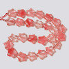 Cherry Quartz Glass, Smooth, Stars, One 15mm Strand