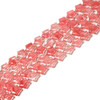 Cherry Quartz Glass, Smooth, Stars, One 15mm Strand