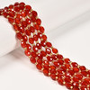 Carnelian Agate, Heated, Faceted Rice, One 6x8mm Strand