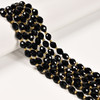 Onyx, Black, Dyed, Faceted Rice Beads, One 6x8mm Strand