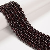 Garnet, Natural, Smooth Round, 8mm with 2mm Hole, One Strand