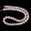 Rose Quartz, Enhanced, Smooth Round, 8mm with 2mm Hole, One Strand