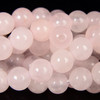 Rose Quartz, Enhanced, Smooth Round, 8mm with 2mm Hole, One Strand