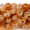 Citrine, Quartz, Heated, Smooth Round, 8mm with 2mm Hole, One Strand