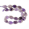 Amethyst, Natural, Smooth, Teardrop , One 13x18mm Strand