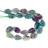 Fluorite, Mixed, Natural, Smooth, Teardrop , One 13x18mm Strand