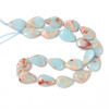 Impression Jasper, Blue, Dyed, Smooth, Teardrop , One 13x18mm Strand