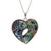 Abalone, Heart, One Pendant, Metal Alloy Bail, 36mm