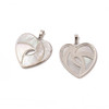 White Thochus Shell,  Heart, One Pendant, 36mm