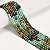 Turquoise, Chinese, Gradient, Stabilized, Faceted Round, One 4mm Strand