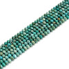 Turquoise, Chinese, Stabilized, Higher Quality, Faceted Rondelle, One 6x4mm Strand