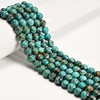 Turquoise, Chinese, Stabilized, Smooth Round, One 8mm Strand