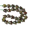 Dragon Blood Jasper, Natural, Smooth, Stars, One 15mm Strand