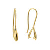 Ear Wires, Pinch Style, 24mm, 21 gauge, 18K Gold Plated over Copper, 10 PCS