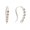Ear Wires, 16mm, 20 gauge, Silver Plated over Copper with Crystal, 1 pair