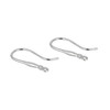 Ear Wires, 19mm, 21 gauge, Silver Plated over Copper with Crystal, 1 pair