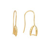 Ear Wires, Pinch Style, 27mm, 21 gauge, 18K Gold Plated over Copper, 10 PCS