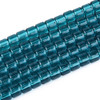 Glass Column, Transparent Teal, One 4mm Strand, 14~15 inches