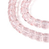 Glass Column, Transparent Pink, One 4mm Strand, 14~15 inches