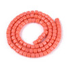 Glass Column, Opaque Salmon Pink, One 4mm Strand, 14~15 inches