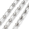 Stainless Steel Chain, 12x6mm, Oval & Knot Link, 3.3 ft.