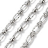 Stainless Steel Chain, 12x6mm, Textured Oval & Knot Link, 3.3 ft.