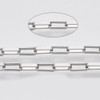 Stainless Steel Chain, 8x3mm, Flat Paperclip, 9 ft.