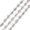 Stainless Steel Chain, 7x5mm, Coffee Bean, 3.3 ft.