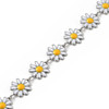 Stainless Steel Chain, 10mm, Flower w/ Enamel, White, 3.3 ft.