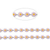 Stainless Steel Chain, 10mm, Flower w/ Enamel, Pink, 3.3 ft.
