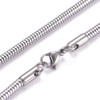 Stainless Steel Chain Necklace, 3mm, Snake Chain, 26 in.