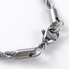 Stainless Steel Chain Necklace, 3mm, Rope Chain, 26 in.
