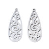 Stainless Steel, Cutout, Teardrop, 34x12mm, 2 PCS