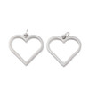 Stainless Steel, Cutout, Heart, 15mm, 3 PCS