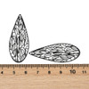 Stainless Steel, Spray Painted, Cutout, Teardrop, Black, 45x18mm, 10 PCS