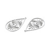 Stainless Steel, Cutout, Teardrop, 35x21mm, 2 PCS