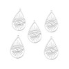Stainless Steel, Cutout, Teardrop, 35x21mm, 2 PCS