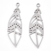 Stainless Steel, Cutout, Feather, 33x10mm, 2 PCS