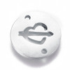 Stainless Steel, Cutout, Heart Connector, 12mm, 5 PCS
