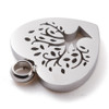 Stainless Steel, Cutout, Heart, 12x11mm, 3 PCS