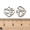 Stainless Steel, Cutout, Heart, 12x13mm, 5 PCS