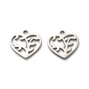 Stainless Steel, Cutout, Heart, 12x13mm, 5 PCS