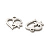 Stainless Steel, Cutout, Heart, 14X12mm, 5 PCS